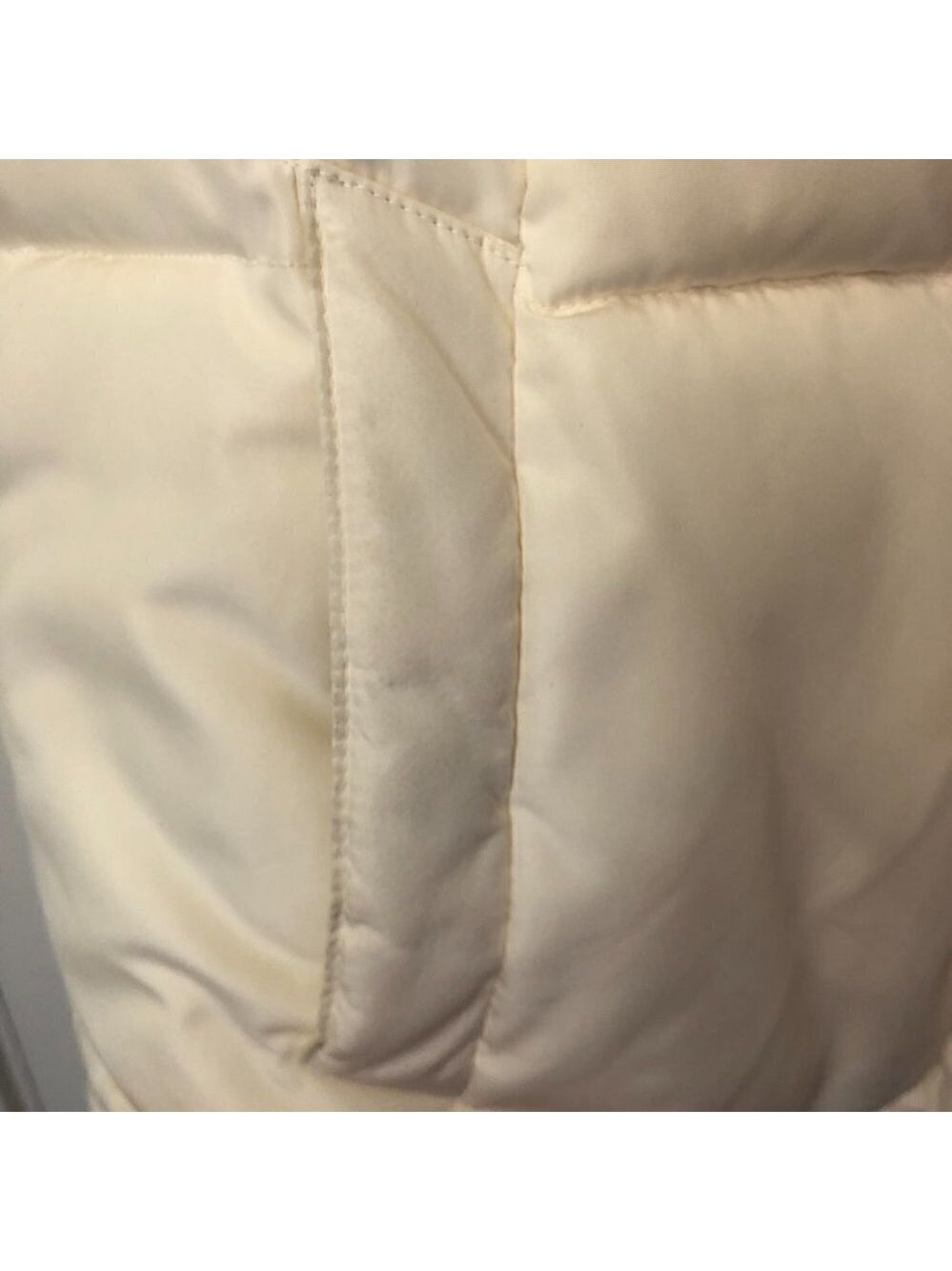 Charter Club Ivory Puffer Vest Fitted Elastic Back Waist Panel Women's Size L - Picture 5 of 10
